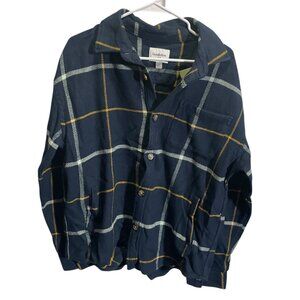 Goodfellow & Co Mens Large Midnight Blue Plaid Heavyweight‎ Flannel Shirt